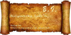 Bulyovszky Iván névjegykártya