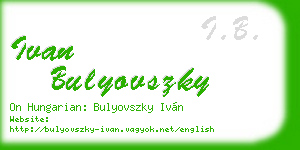 ivan bulyovszky business card